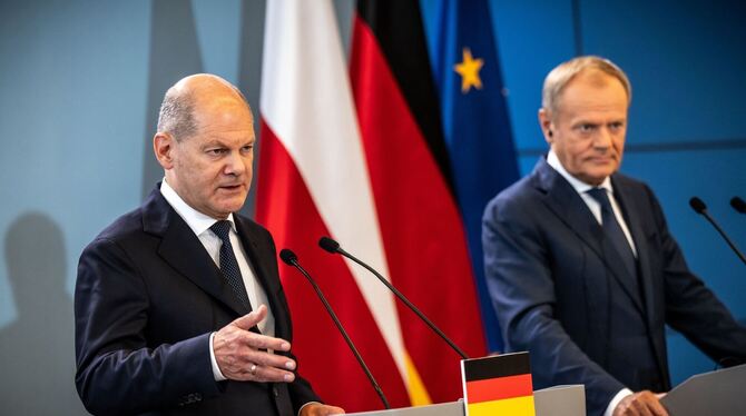 Bundeskanzler Scholz und Polens Regierungschef Tusk