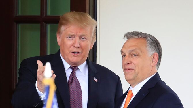 Donald Trump (l) und Viktor Orban