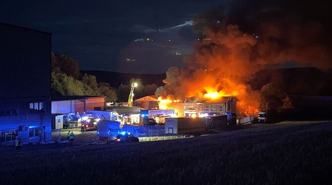 Millionenschaden: Brand auf Container- und Recyclingbetrieb