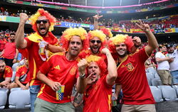 Sind optimistisch für das Finale am Sonntag:  Spanische Fans in München. 