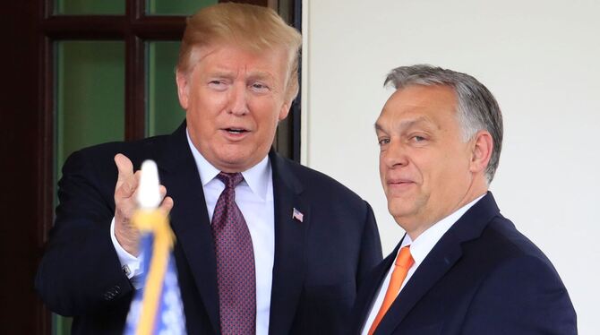 Donald Trump (l) und Viktor Orban