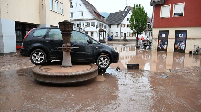 Hochwasser in Baden-Württemberg - Rudersberg