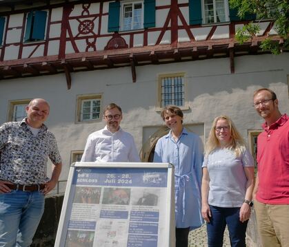 Sie sind die "Macher" des umfangreichen Programms am Wochenende vom 26. bis 28. Juli "Rund ums Schloss" in Gomaringen, (von link