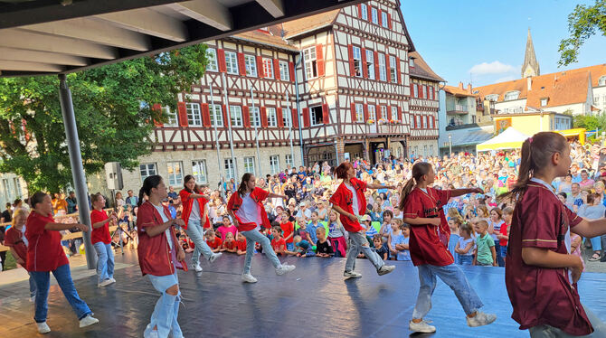 Tolle Tanzdarbietungen wurden bei der Sommernachtsbühne auf dem Matthias-Erzberger-Platz geboten.
