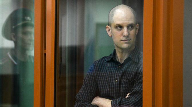 US-Reporter Gershkovich beim Prozess in Russland