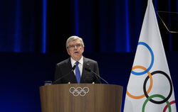 IOC-Präsident Thomas Bach kündigt seinen Abschied an.  FOTO: CUBILLOS/DPA 