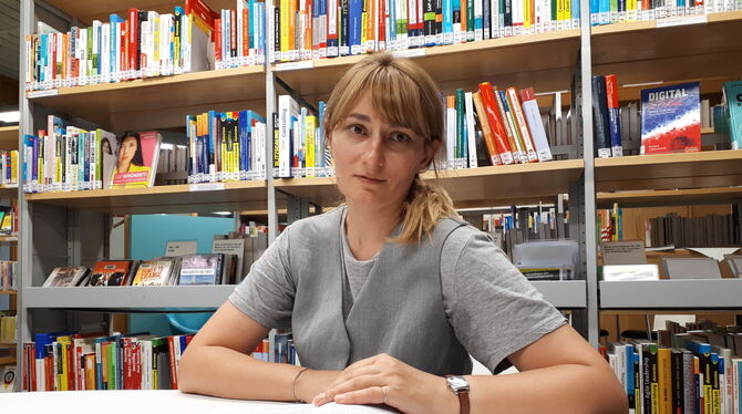 Marianna geht mit ihren Kindern oft in die Stadtbibliothek Reutlingen. Dort leihen sie Bücher aus, vor allem deutsche.