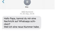 Rike schreibt mir, dass sie ein neues Handy hat und nennt mich Papa. Ich habe aber keine Kinder.