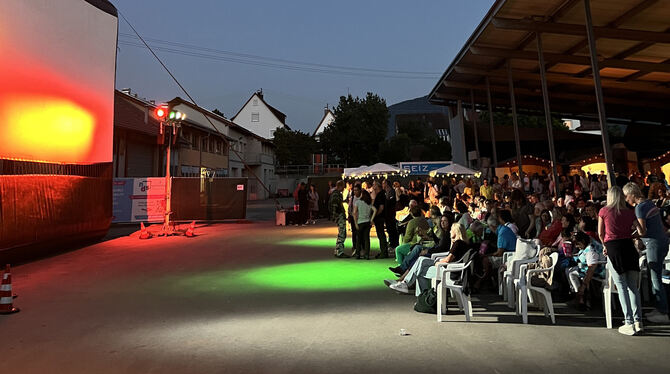 Das Metzinger Open-Air-Kino läuft in diesem Jahr zum letzten Mal auf dem Bauhof-Gelände. Ein Teil der Plätze ist überdacht.  ARC