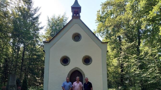 Manfred Rogg, Thomas Schmid und Hans Steinhart vorm Linsenbergkäppele.