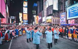 Laurentia auf dem Times Square in New York.  FOTO: PRIVAT 