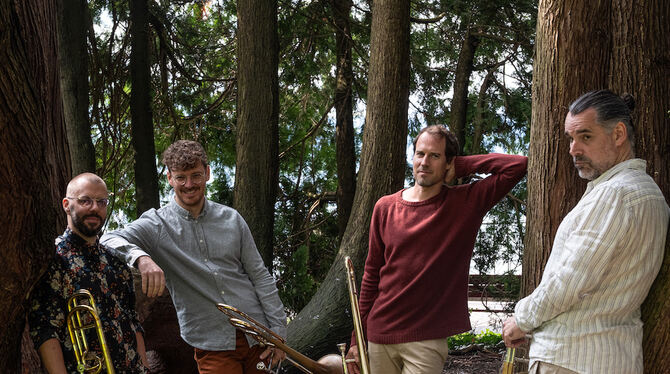 Das Nils Wogram Vertigo Trombone Quartet kommt am Freitag in den Pappelgarten.