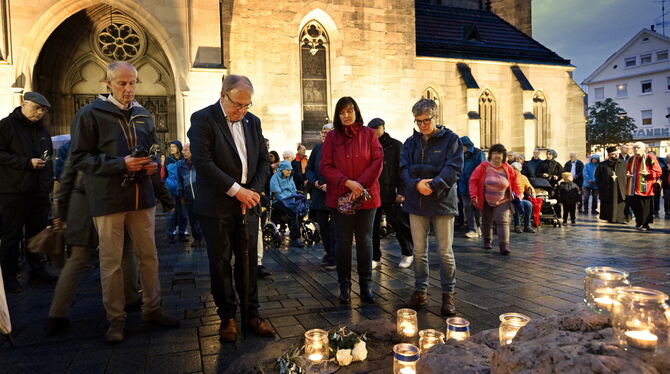 Auch Reutlingens Oberbürgermeister Thomas Keck nahm am gemeinsamen Friedensgebet teil.