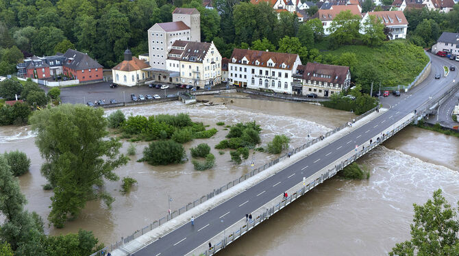 Nach tagelangen Regenfällen hatte sich der Neckar in Mittelstadt im Juni diesen Jahres in einen reißenden Fluss verwandelt.