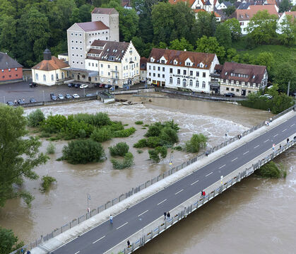 Nach tagelangen Regenfällen hatte sich der Neckar in Mittelstadt im Juni diesen Jahres in einen reißenden Fluss verwandelt.