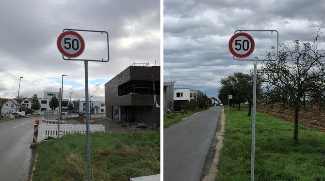 Fehlt das Schild am Ortseingang, können Autofahrer theoretisch ungebremst durch die Gemeinde rasen. Deswegen hat der Bauhof von