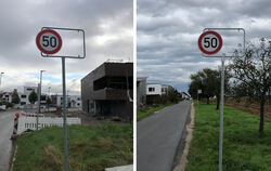 Fehlt das Schild am Ortseingang, können Autofahrer theoretisch ungebremst durch die Gemeinde rasen. Deswegen hat der Bauhof von 