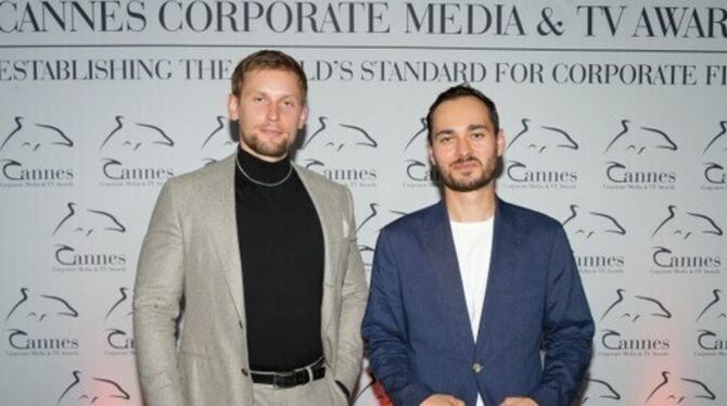 Tobias Bosch (rechts) und Jonas Kivikoski haben die Auszeichnungen in Cannes entgegengenommen.