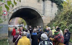 Rund 30 Leute haben Stadtarchivar Rolf Bidlingmaier auf einem historischen Spaziergang durch die Stadt Metzingen begleitet.