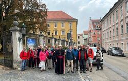 Die Pilger auf dem Wolfgangsweg haben den letzten Abschnitt in Regensburg mit Bischof Dr. Rudolf Voderholzer absolviert.  FOTO: 