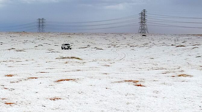 Schnee in Saudi-Arabien