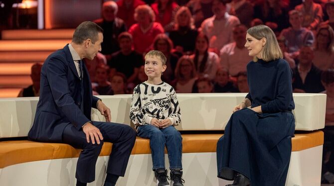 Der zehnjährige Pirmin Haidlinger aus Tübingen hatte keine Scheu seine Witze auch vor Moderator Kai Pflaume und Comedy-Queen Mar