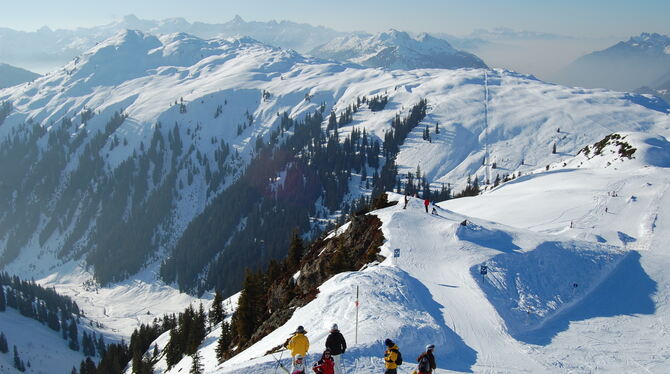 Abends am Sonnenkopf: Das Skigebiet im Klostertal eignet sich gut für Familien und Freerider. Es verzichtet auf technische Besch