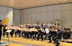 Der Posaunenchor Genkingen bei seinem Auftritt in Wiesloch.  FOTO: PRIVAT