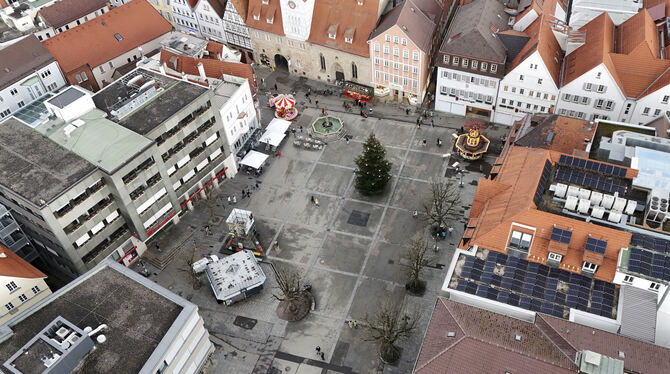 Der Reutlinger Marktplatz aus der Vogelperspektive.