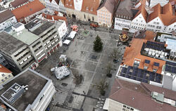 Der Reutlinger Marktplatz aus der Vogelperspektive.