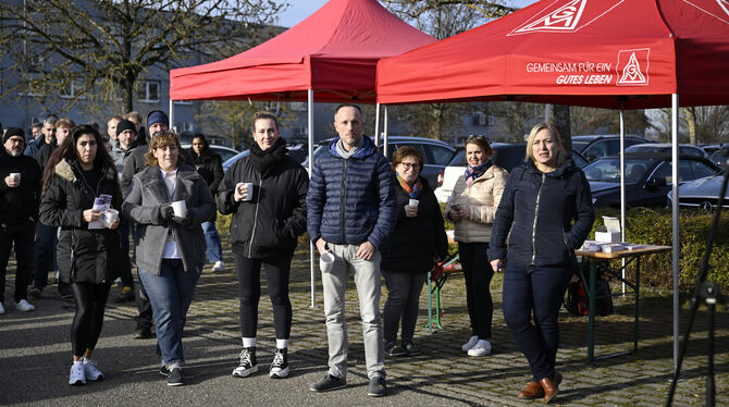 Aktion gegen drohenden Stellenabbau im Bosch-Werk Kusterdingen.