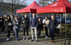 Aktion gegen drohenden Stellenabbau im Bosch-Werk Kusterdingen.