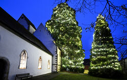 (Nicht nur) in der Adventszeit einen Ausflug wert: die Bronnweiler Marienkirche am Mammutbaum.  FOTO: PIETH