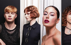 Die Trendfrisuren des Winters: "Honey Boy", "French Bob", "Sleek- Look", "Night Ride" und "Disarm" (von links).