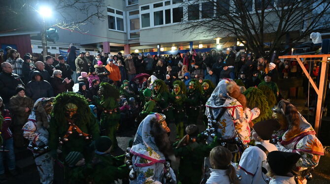 Abendliche Narrenpolonaise bei den Lichtensteiner Krautscheißern und Kochhafen. FOTO: MEYER