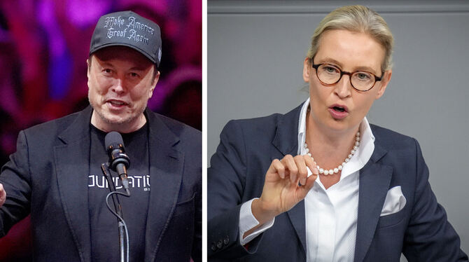 Tech-Milliardär Elon Musk und AfD-Chefin Alice Weidel treffen sich zum Live-Talk auf der Online-Plattform X.