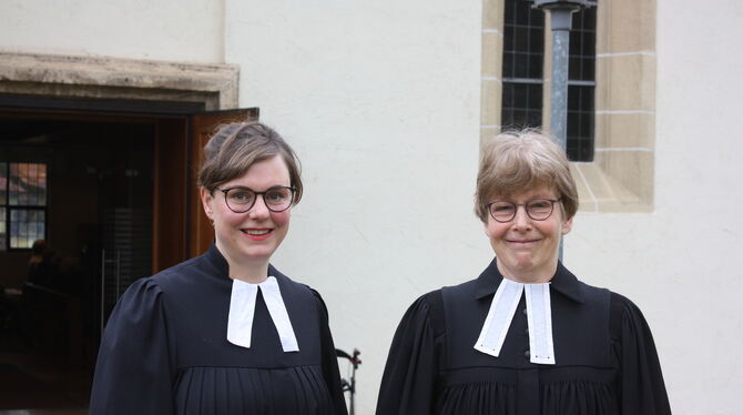 Cordula Modrack (links) und Susanne Edel feierten am Sonntag letztmals Gottesdienst in der Kirchentellinsfurter Martinskirche.