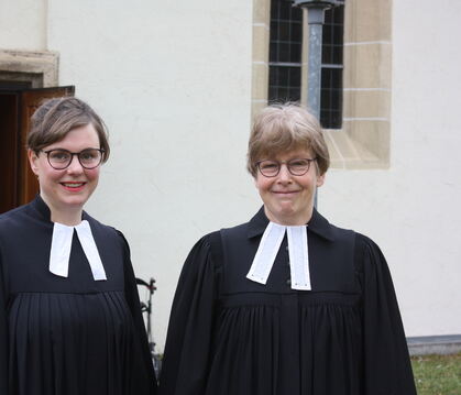 Cordula Modrack (links) und Susanne Edel feierten am Sonntag letztmals Gottesdienst in der Kirchentellinsfurter Martinskirche.