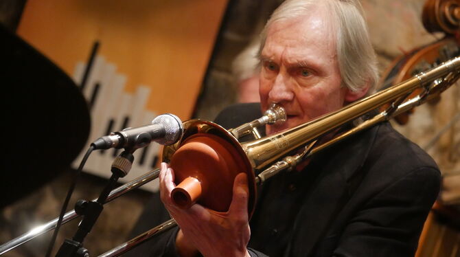 Meister des Posaunenklangs: Uli Gutscher im Jazzclub Mitte.