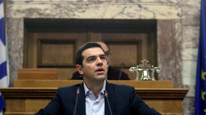 Griechenlands Regierungschef Tsipras im Parlament in Athen. Foto: Alexandros Vlachos