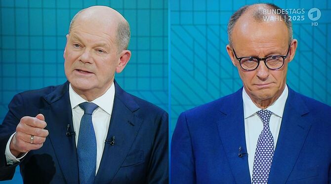 Scholz und Merz im TV-Duell Scholz und Merz im TV-Duell