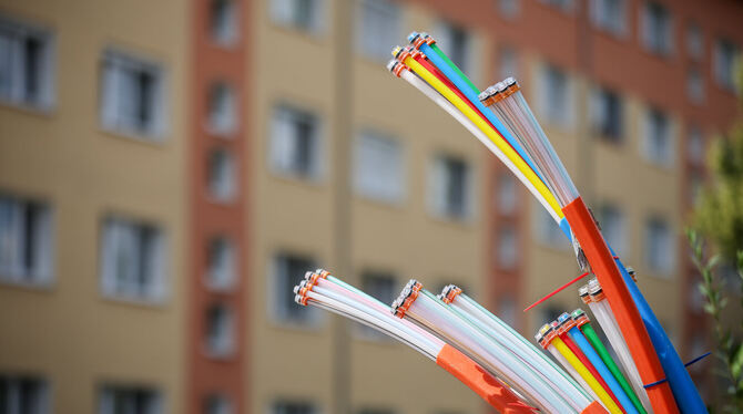 Europa, Glasfaser, Glasfaseranschluss, Internetanschluss, Kabel, Netzwerk, online, Deutschland, lsn, san Der Ausbau des Glasfarsernetzes bis ran an die Gebäude steht an, 30 fallen durchs Förderraster.