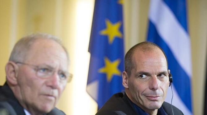 Gegenspieler im Eurokrisen-Drama: Wolfgang Schäuble und der griechische Finanzminister Gianis Varoufakis. Foto: Kay Nietfeld/