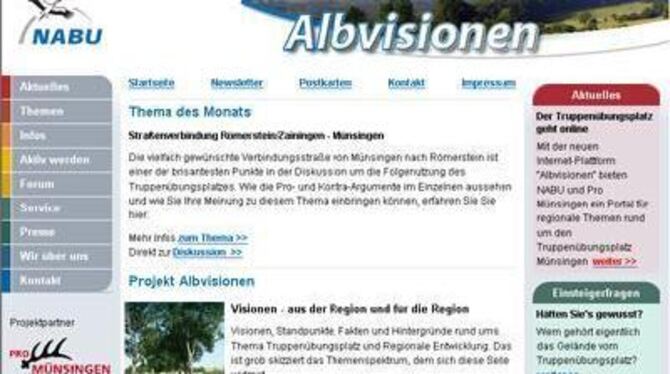 Albvisionen ist das neue Internetportal von Nabu und Pro Münsingen.