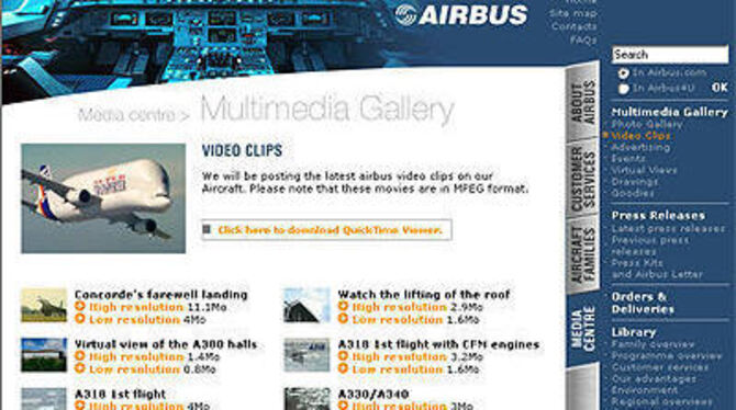 Die Multimedia-Gallery von Airbus lohnt einen Klick.