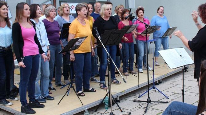 Gestalteten den ersten Rommelsbacher Sommerabend musikalisch mit: die Joyful Voices. FOTO: SPIESS