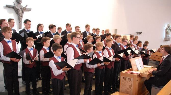 Der Knabenchor »Capella vocalis« sang in der Pfullinger St. Wolfgangskirche.  FOTO: HÄUSSLER