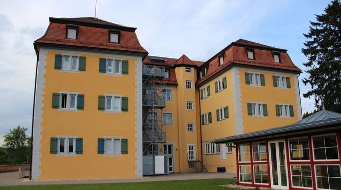 Die Feuertreppe stört Schloss Grafenecks schöne Postkartenansicht. Sie muss weg. 	GEA-FOTO: GEIGER