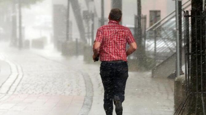 Heftiger Regen in Hamburg. Foto: Bodo Marks