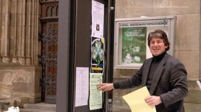 Götz Wellhäuser-Frank sorgt dafür, dass Reutlingens Hauptkirche in Schuss ist und bleibt. GEA-FOTO: PACHER